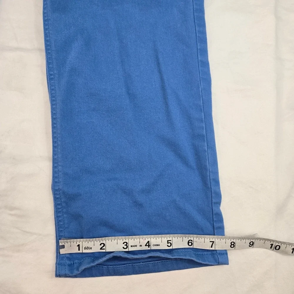 J. Jill Jeans Women's 14 Blue High Rise Cropped Straight‎ Leg Stretch Denim Mom